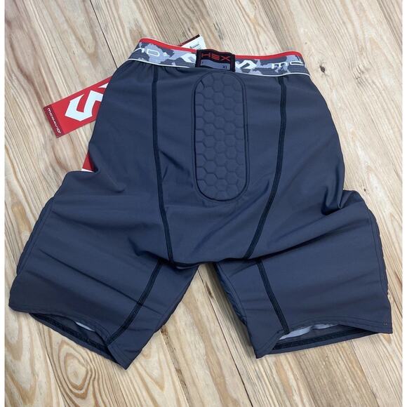 NWT Men's Vintage Mc David Jock Gray Football Spandex Compression Shorts XL - Picture 1 of 5